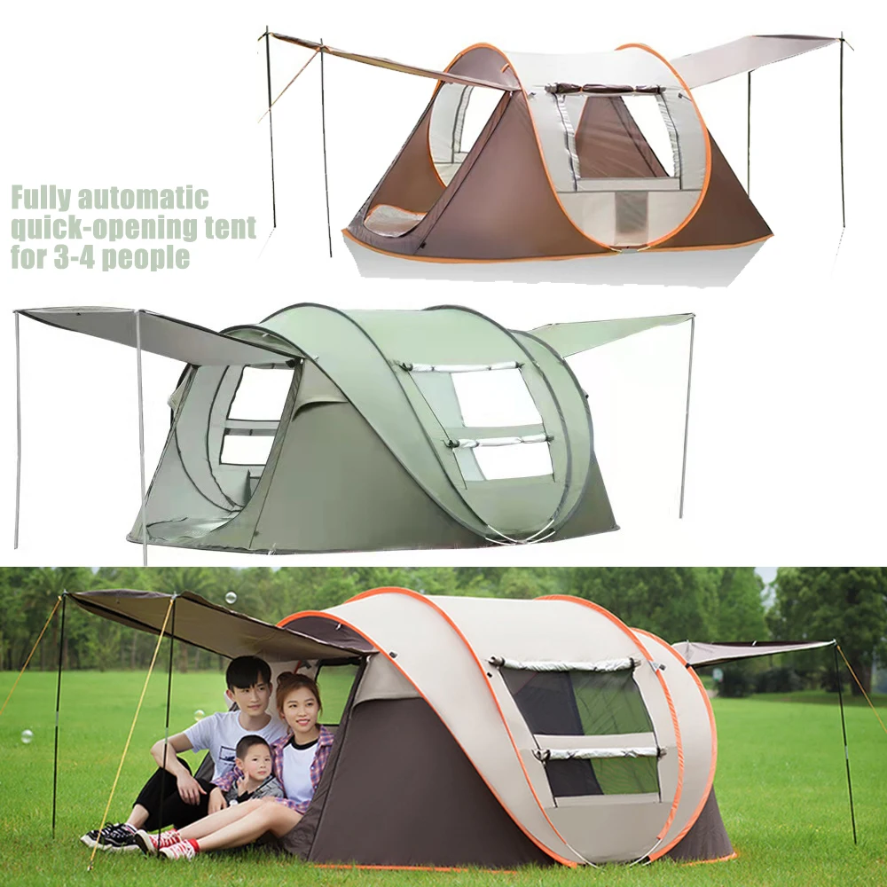 Fast Pitch Pop Up Camping Tent Waterproof Rain Shelter Automatic Instant Outdoor Cabin Tent