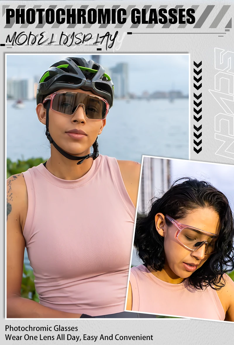 SCVCN Photochrome Sonnenbrille Fahrrad UV400 Frauen Radfahren Gläser Sonnenbrille Cycl Männer UV400 Brillen Sport MTB Outdoor Brille – Detail 11