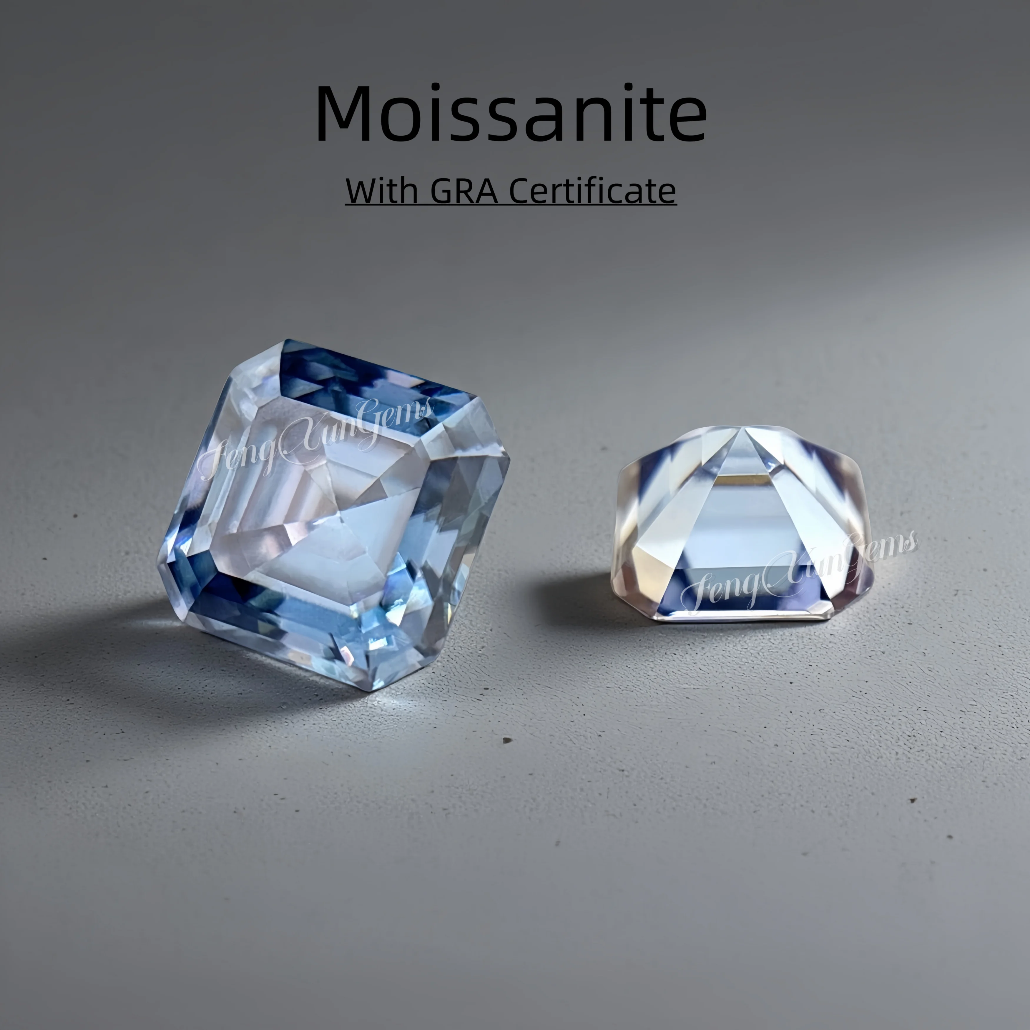 

Moissanite Stones Royal Blue Asscher Sizes 4.5x4.5~11x11mm Loose Gems VVS1 Lab Diamonds Gift for Diy Jewelry Making