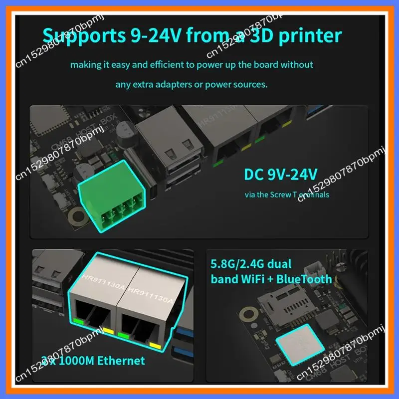 

BAAE CM68 Host Box & CM68 Core Board -Compatible Output 2X1000m Ethernet 5Xusb Port Cortex-A55 Canbus For Klipper Voron