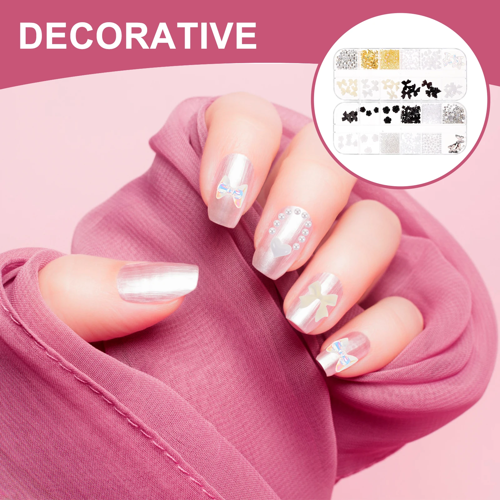 

2 Boxes Rhinestone Charms 3D Art Decorations Diy Manicure Accessories Gems Flowers Rivets Decals Jewelry Nail Art Charms Nail