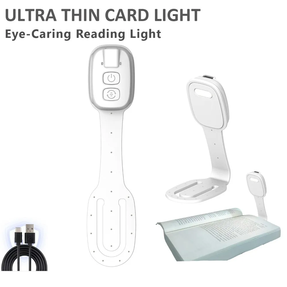 

Portable Clipon LED Book Light Eye-protection Mini Card Lamp Rechargeable Creative Gift Night Light Reading Studying&Bedroom Use