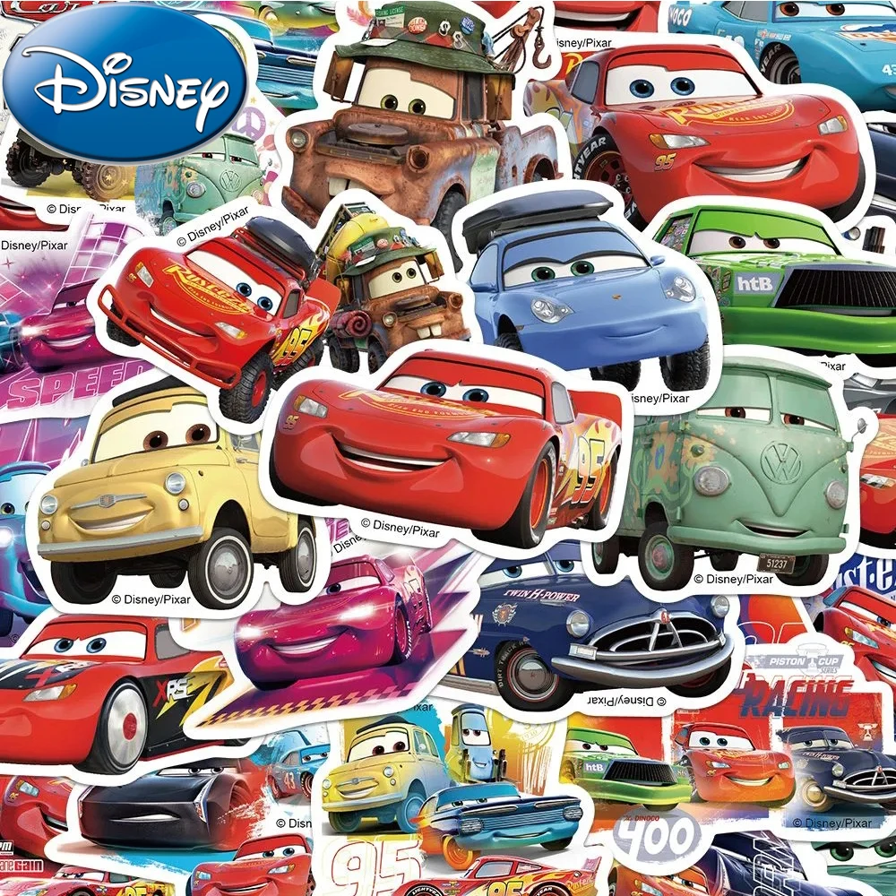 10/30/50pcs Cute Disney Anime Cars Lightning McQueen Stickers Funny Cartoon Movie Decals for Kids Toy Phone Laptop Diary Sticker