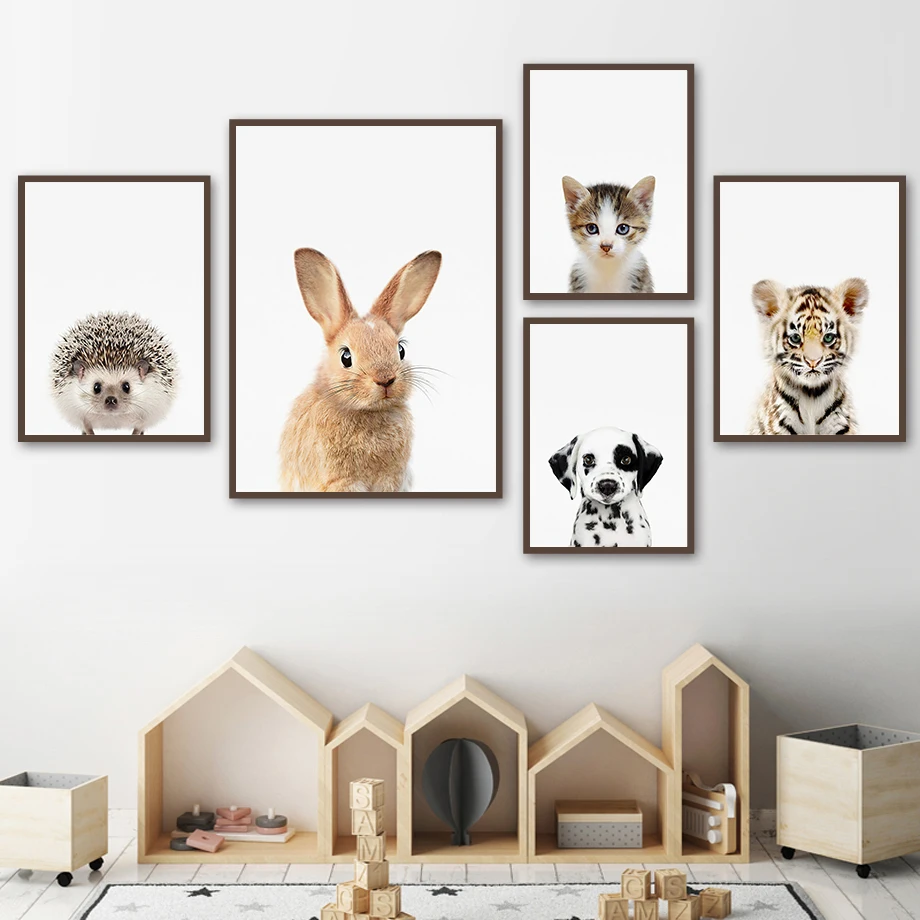 Wall Art Canvas Painting Nursery Cat Dalmatian Koala Rabbit Sheep Nordic Posters And Prints Pictures For Kids Room Home 