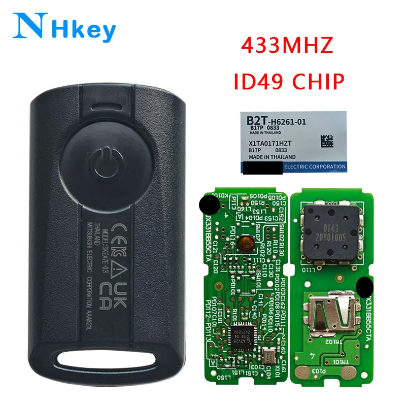 NH key For Yamaha B2T Motorcycle Remote Key 433 MHz ID49 Chip For Yamaha XMAX XMAX300 NVX NVX155 AEROX JAUNS QBIX NEW Style
