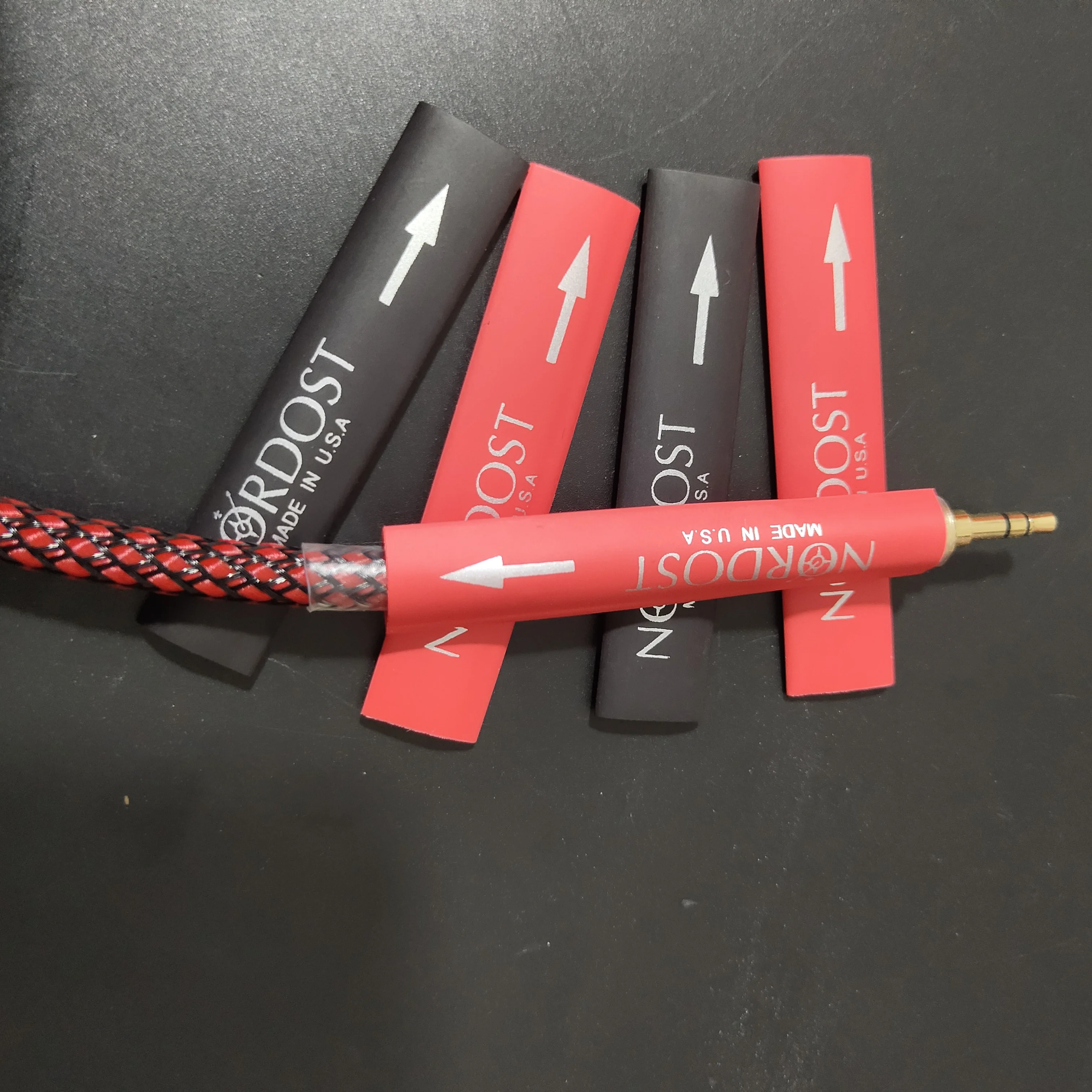 Lote de tubos de alambre con logo Nordost (OD 10mm), tubo termorretráctil aislante para línea de señal de audio DIY, marca de cable de altavoz