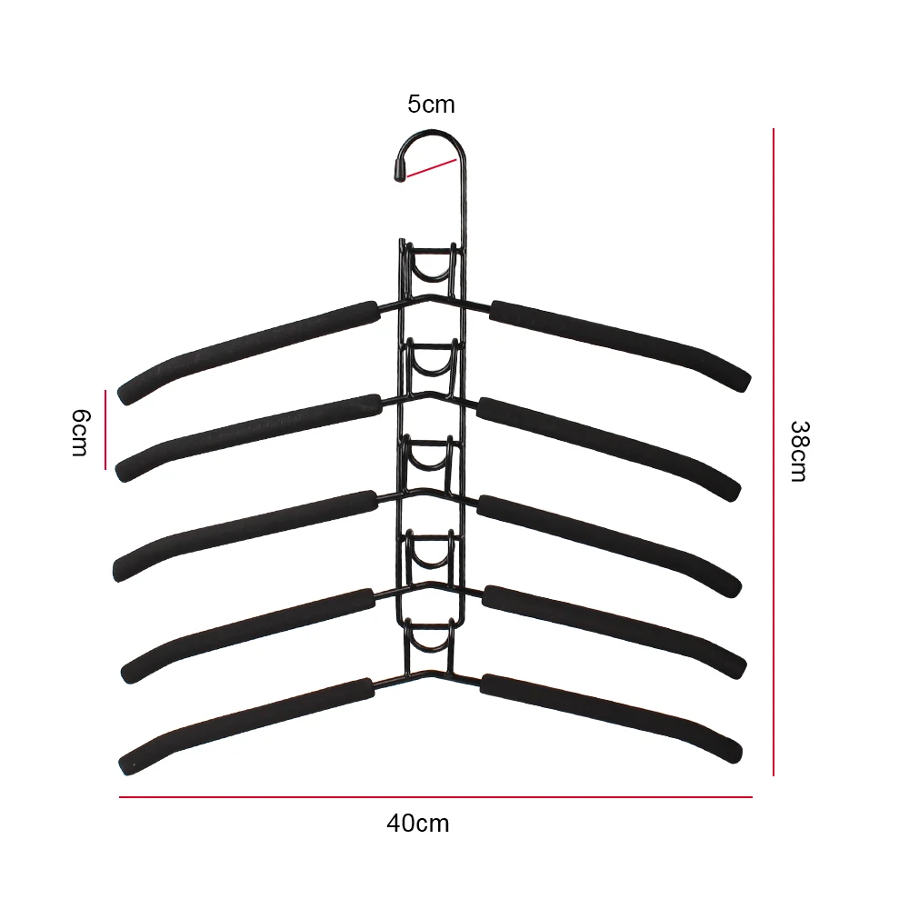 5 Layer Mounted Hanger Household One-Piece Clothes Hanger Detachable Storage Holder Indoor Space Saving Clothes Drying Rack