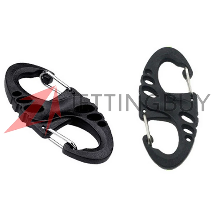 1PCS S Shaped Carabiner EDC Gear Snap Spring Clips Hook Survival Keychain Tool