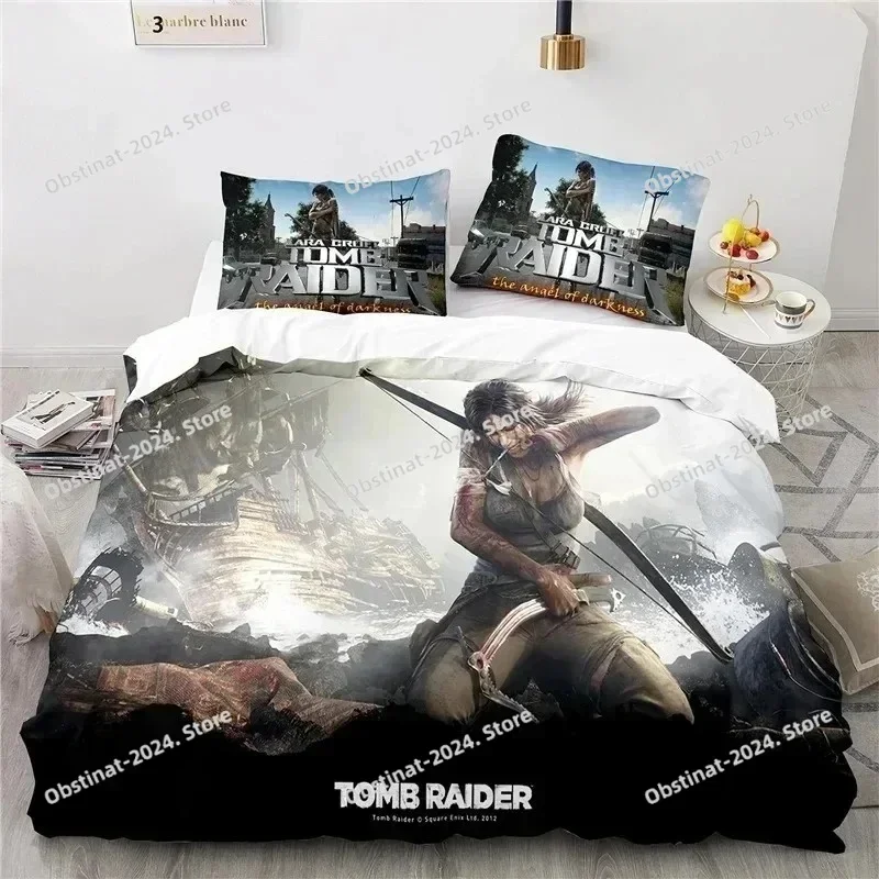 3D print Game Tomb Raider Bedding set Printed Duvet Cover Pillowcase Single Double Queen Super King Size Sets