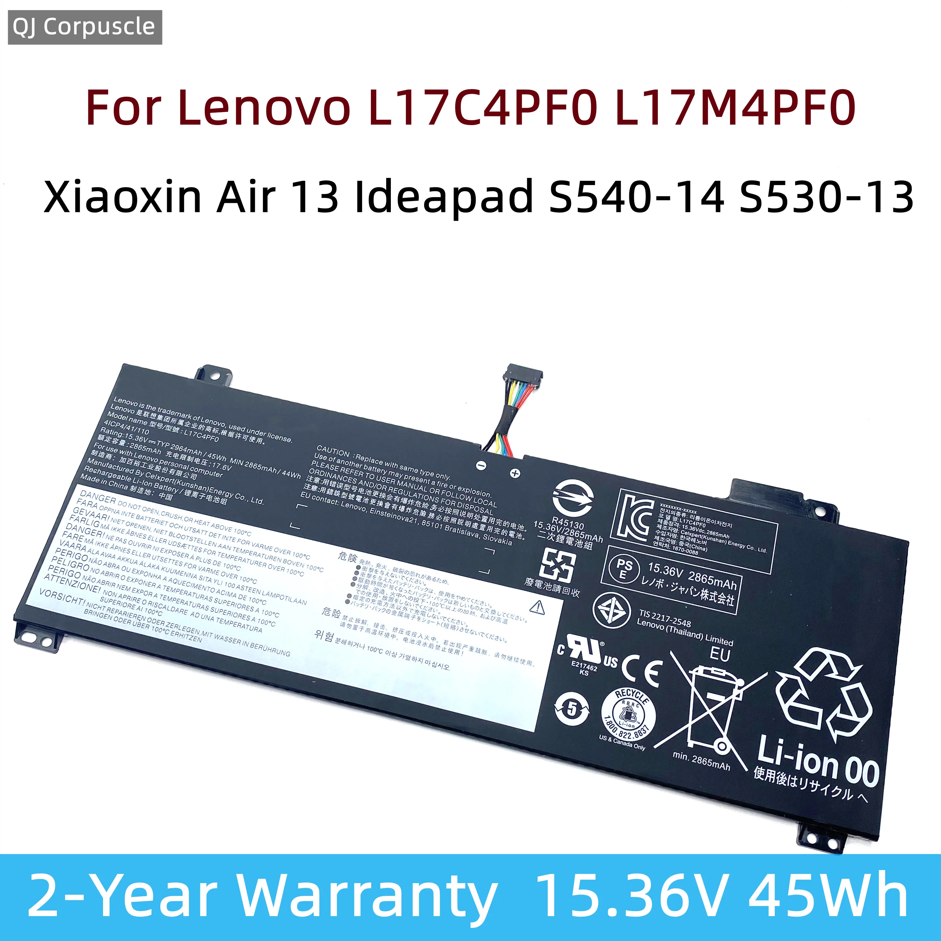 

New Original L17C4PF0 Laptop Battery For Lenovo Xiaoxin Air 13 Ideapad S540-14 S530-13 L17M4PF0 5B10W67314 5B10R38649 5B10R38650