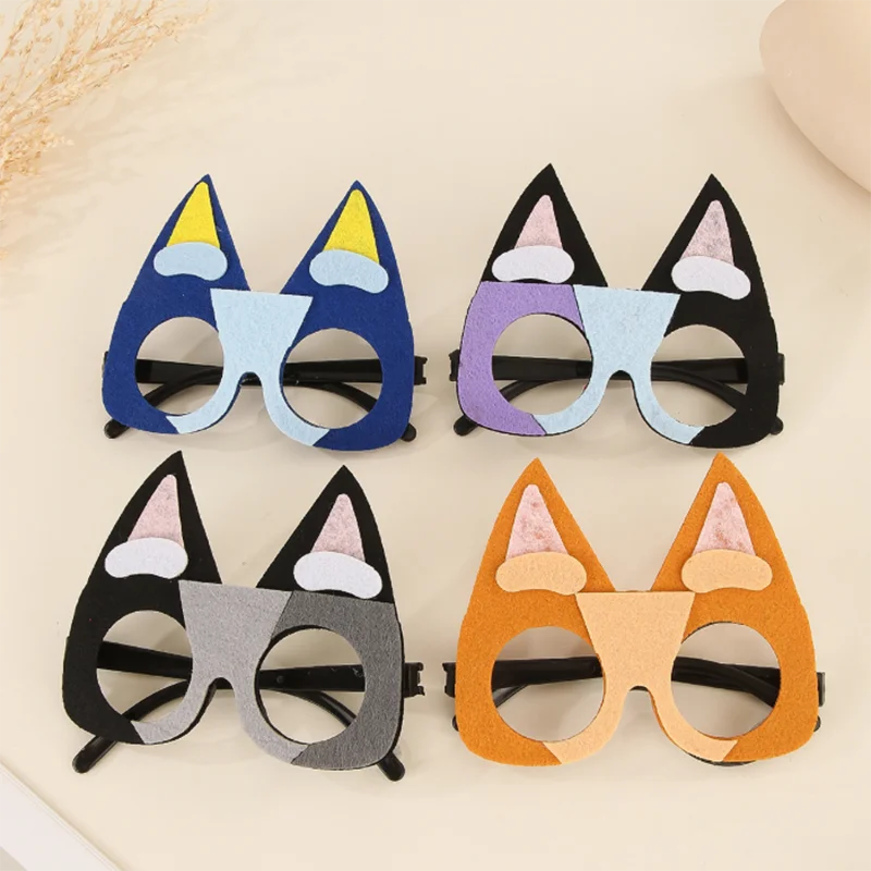 แว่นตาแฟนซีสำหรับเด็ก ลายการ์ตูนฮาโลวีน อนิเมะ สุนัข ทำจากผ้าสักหลาด สำหรับงานปาร์ตี้ ถ่ายรูป ตกแต่ง อุปกรณ์ประกอบฉาก