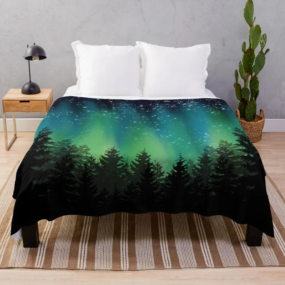 Northern Lights Throw Blanket Picnic Luxury Designer Blankets