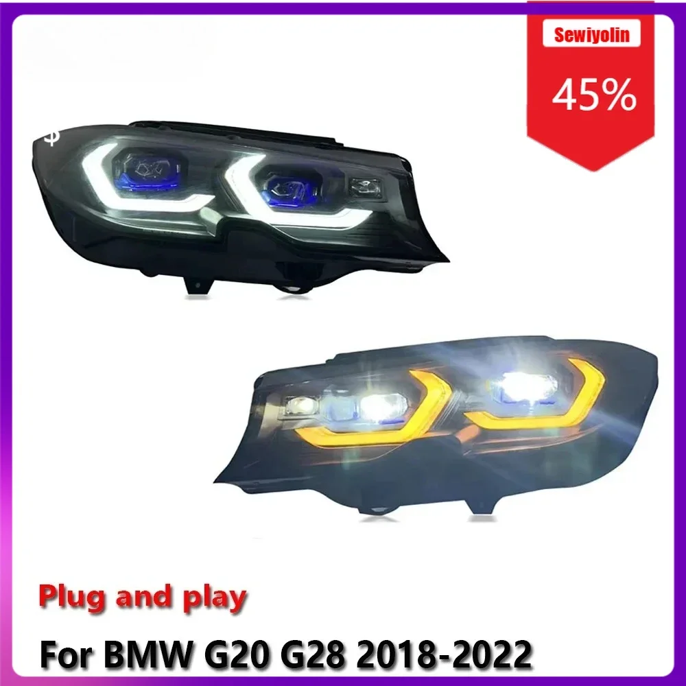 

Sewiyolin Car Accessories LED Lamp Headlights For BMW G20 G28 2018-2022 Laser Assembly Turn Signal Fog DRL Brake Turn Signal La
