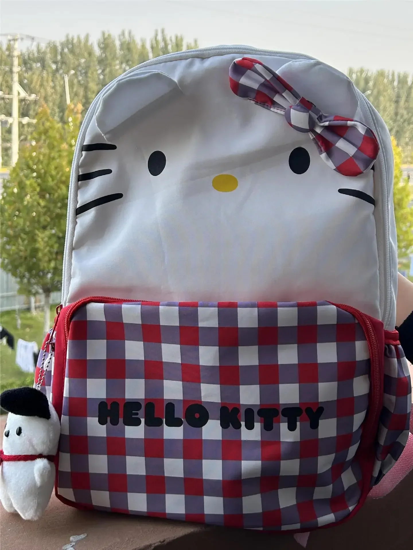 Hello Kitty school bag cartoon original homemade cute backpack Hello Kitty cat large capacity student school bag backpack