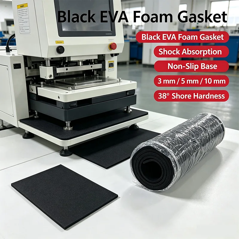 Black 38° EVA Foam Sponge Pad Anti Vibration Non Slip EVA Sheet for Equipment Cushion Furniture Floor Protector DIY Cutting