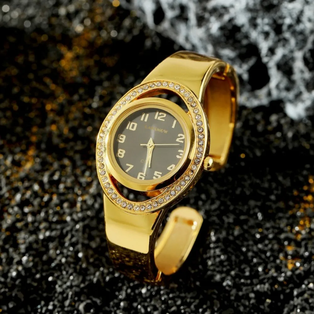 

CANSNOW брендовые роскошные модные женские кварцевые часы со стразами и круглым циферблатом, элегантные женские часы Saati Relojes