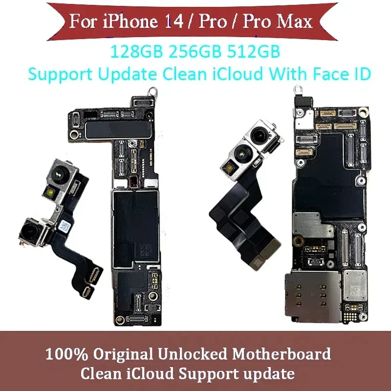 Fully Tested 100% Working Mainboard For iPhone 14 Pro Max With Face ID Clean iCloud Board Support Update SIM Version Motherboard