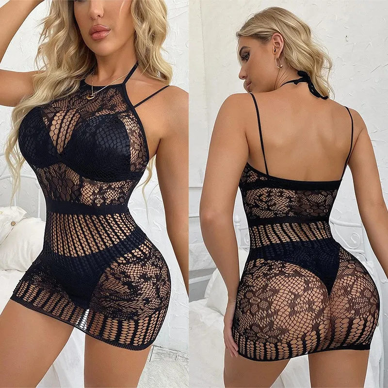 

Lace Mesh Tight Fitting Dress Elegant And Sexy Camisole Floral Lingerie Womens Dresses Long Dresses Sleeves Nightclub Dresses