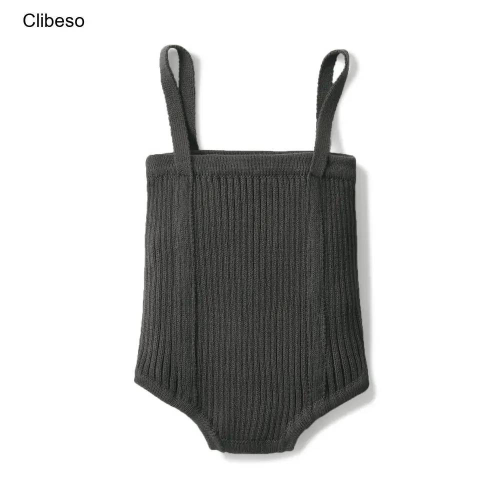 

Clibeso Kids Clothes Infant Toddler Chunky Strip Knit Suspender Bloomer Pants Baby Boys Girls Ribbed Knitted Suspender Shorts