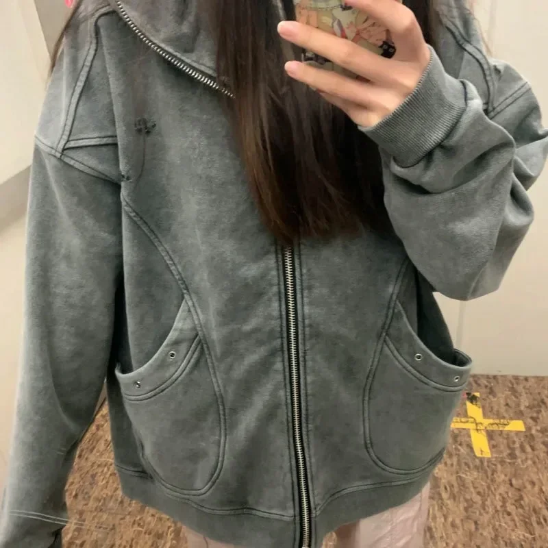 

Autumn Winter Women Black Sweatshirts Streetwear Casual Korean Fashion Pullover Hoodies Vintage Gothic Coat Y2k Clothes Kpop