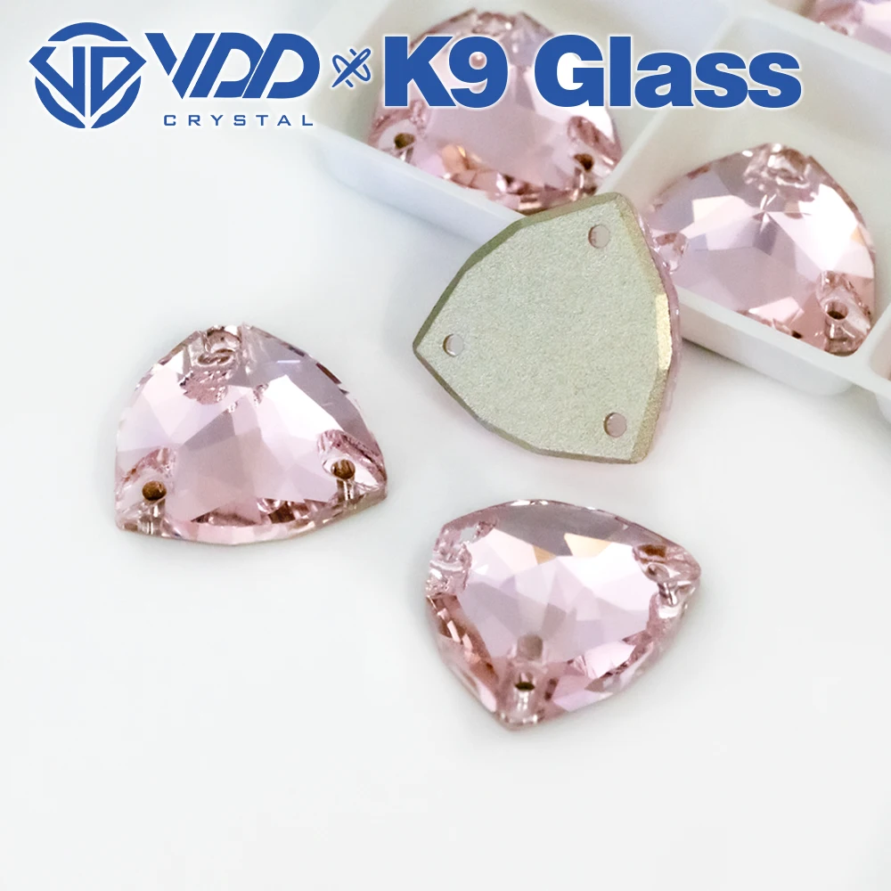 VDD Trilliant S121 Light Rose Top Quality K9 Glass Sew On Rhinestones Crystal Flatback Sewing Glitter Stones For DIY Clothing