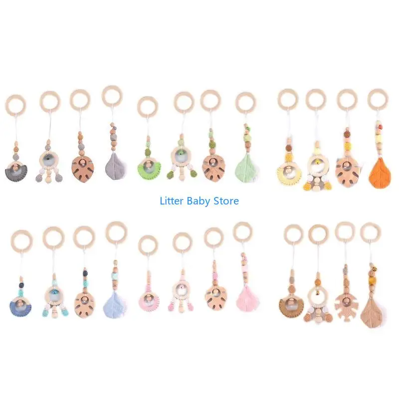 N80C 4x/set حبات حديثي الولادة يترك لعب الأطفال الطفل للعب الصالة الرياضية ديكور معلق أورنا