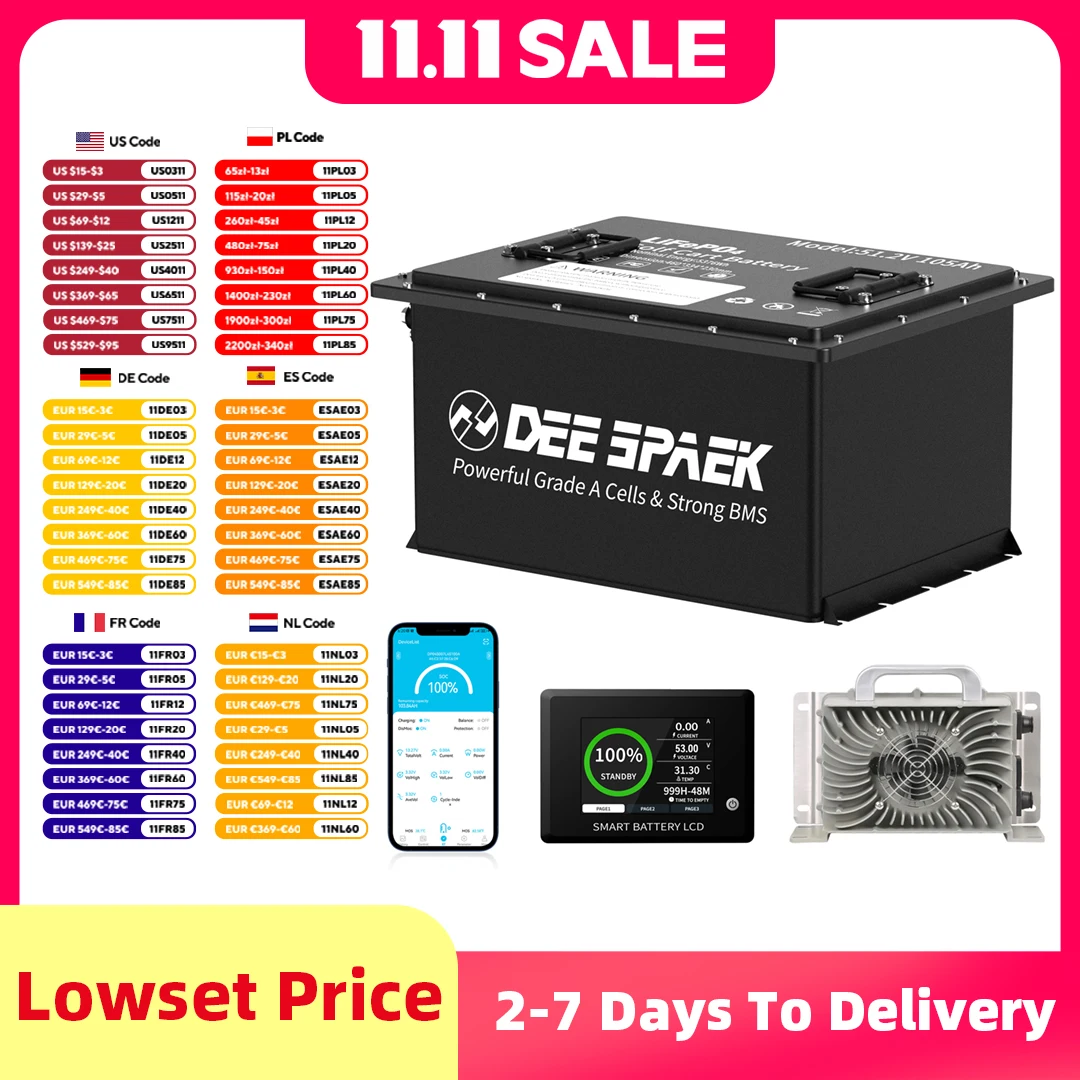 

48V 105Ah Golf Cart LiFePo4 Battery Pack High Capacity Lithium Iron Phosphate Batteries Built-in BMS For Golf Cart Solar Boat