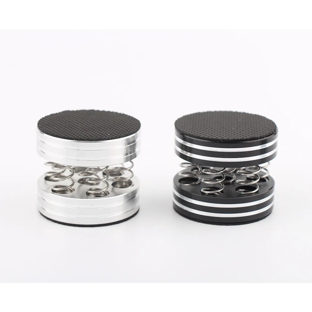 4 Pack Aluminum Alloy Shock Absorption Spike Spring Damping Pads for Audio CD HiFi Amplifier Speaker Turntable Player