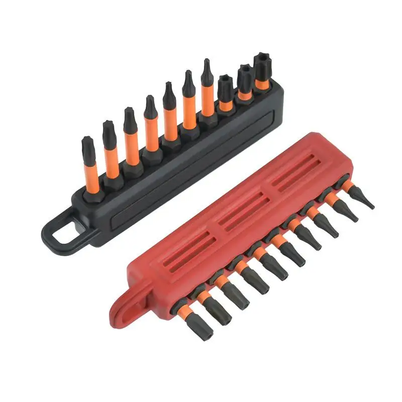 10 Slot Drill Bit Holder Strip Portable Bit Organizer with Carabiner for Screwdriver Bits and Tools