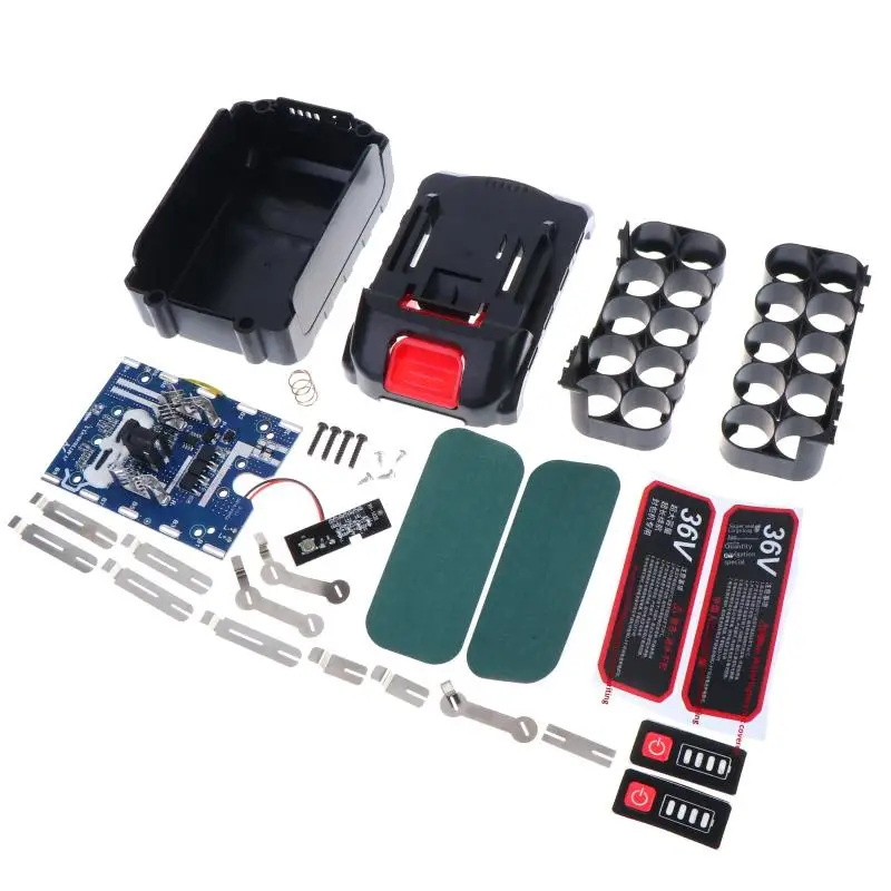 10 Cell 36V 60A 18650 Lithium Battery Shell PCB Charging Protection Circuit Board Boxes For Mak Li-ion Battery Housings