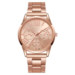 Fashion rose gold series men's quartz watch iron band men's watch gift accessories