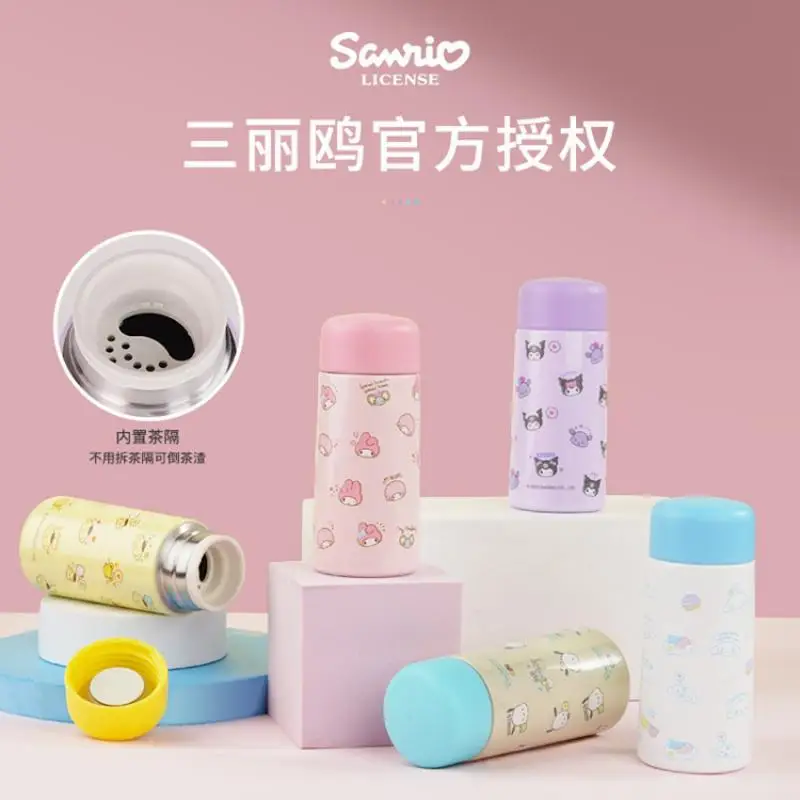 Kawaii Sanrio Anime My Melody Cinnamoroll Kuromi 304 Stainless Steel Insulation Cup Girl Going Out Portable Small Drinking Cup