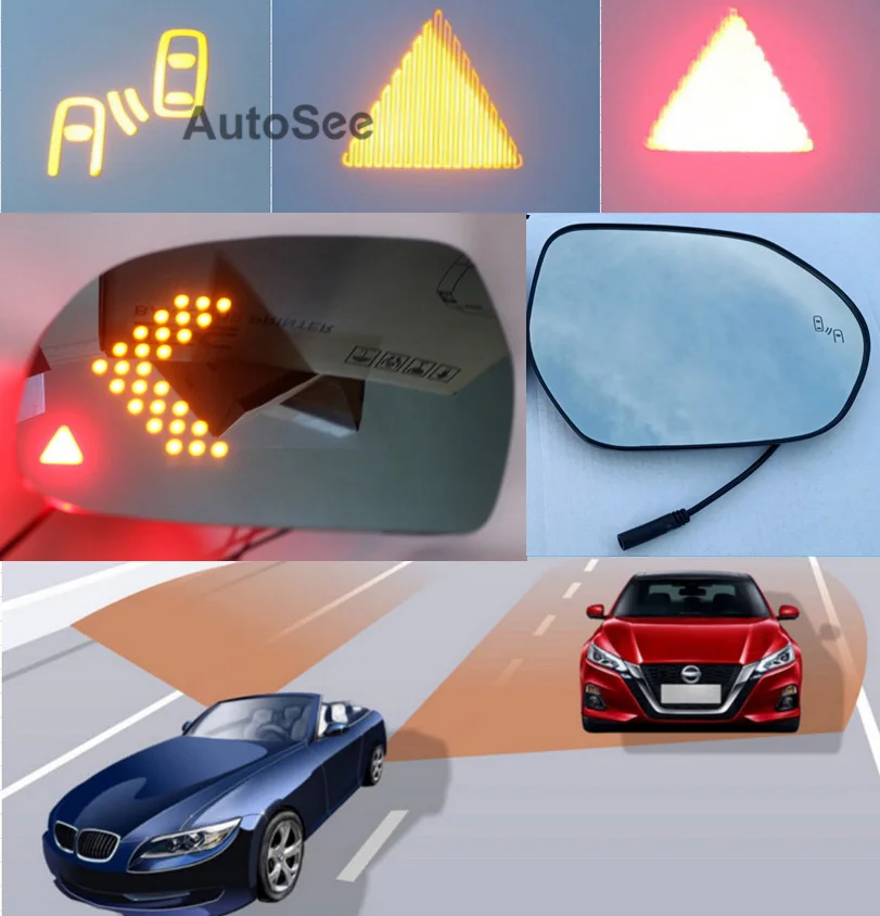 

Car Lane change warning assist steering turn signal side mirror 2 kinds of LED light indicator for BSD blind spot detection