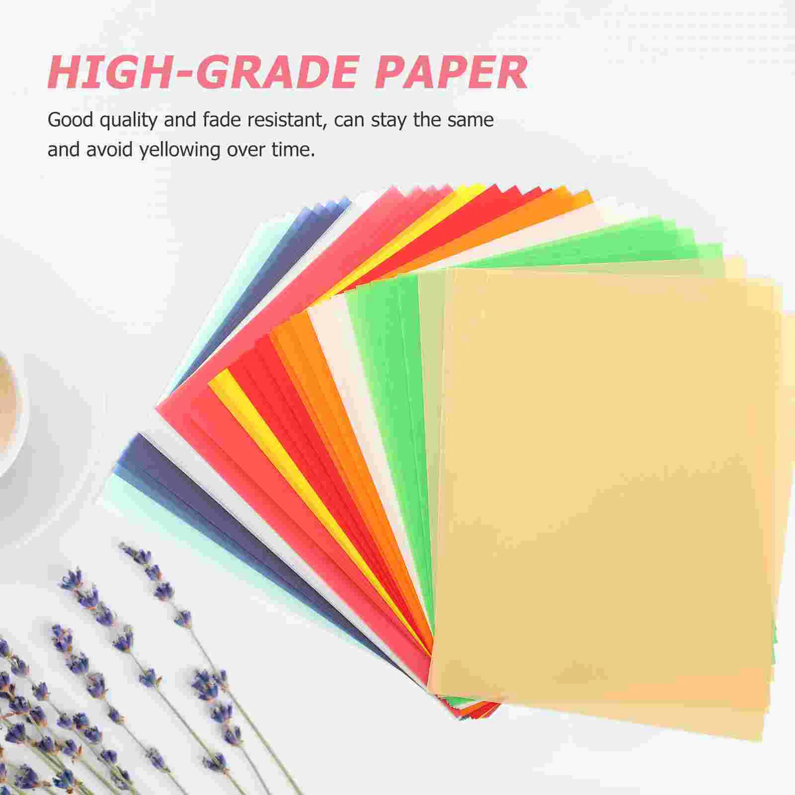 40 pçs papel de desenho papel vegetal caligrafia cópia papel para diy engenharia desenho design (cores sortidas)