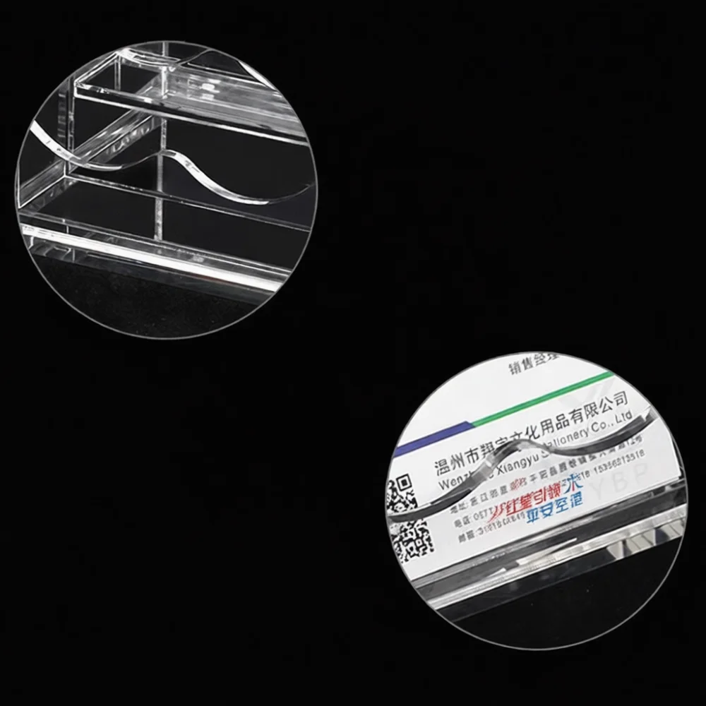Transparent Acrylic Name Card Holder Desktop Organizer Storage Stand Multifunction Display Rack For Business Office