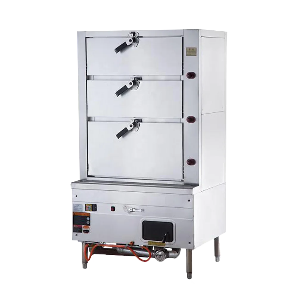 Commercial Industry Stainless Steel Three Door Seafood Steamer/kitchen Steam Cabinet/ High Quality Seafood Steamermachine