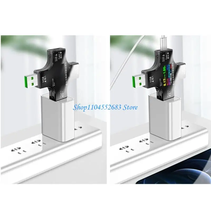 Y6GD Tester USB Power Meter 2 in 1 Multimetro digitale 3.6-36V 0-5.10A Tensione e Tester corrente, Type-C Voltmetro