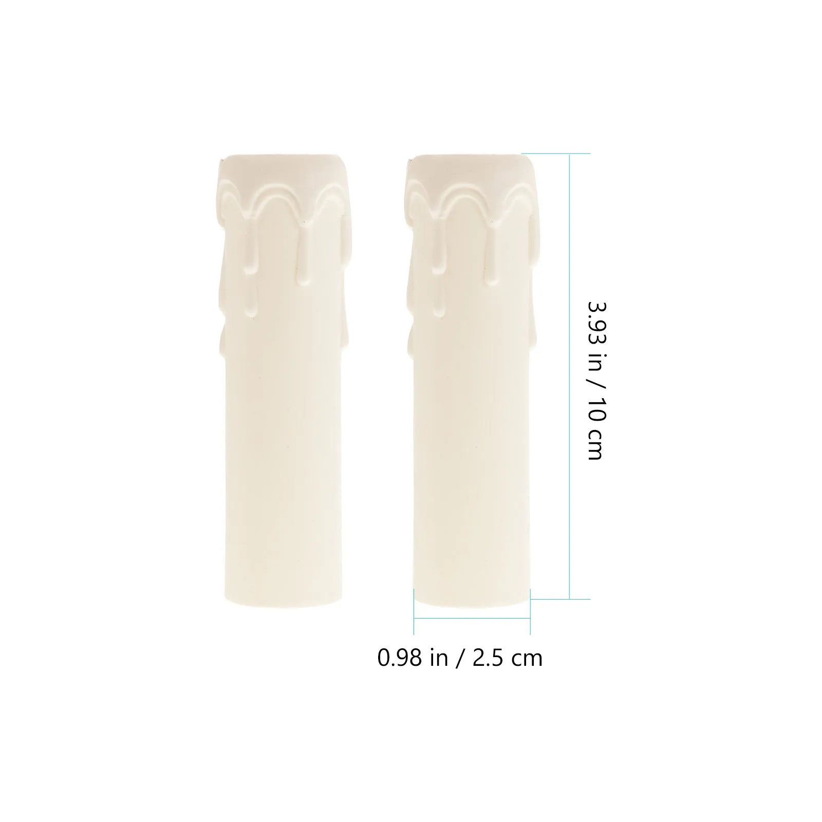 20Pcs Plastic Casings E14 Chandelier Socket Covers Retro Tear-Drop Shaped Sleeve Tubes for European Chandeliers
