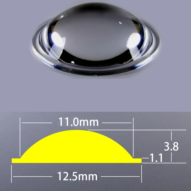 Diameter 12.5mm PMMA Plano Convex Acrylic Lens Flashlight LED Lens Focusing Torch Accessories Magnifying Glass Convex Lens