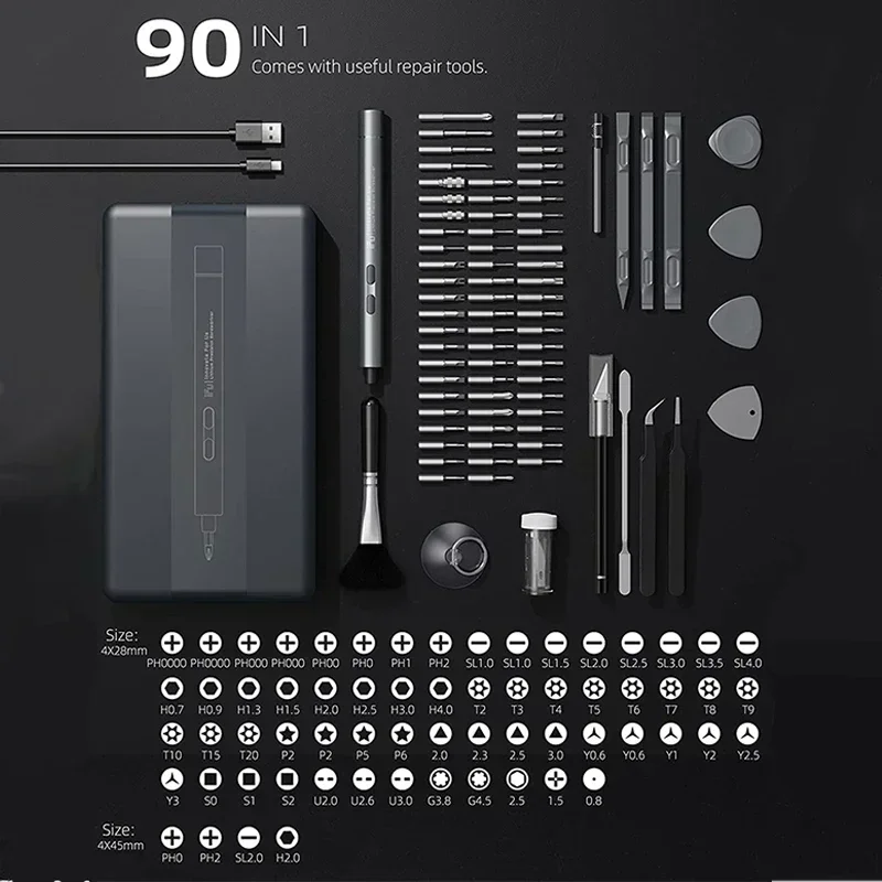 IFu-Jeu de tournevis électriques MR1 Plus, 42/90 en 1, mini tournevis de précision sans fil pour téléphone portable, outils de réparation