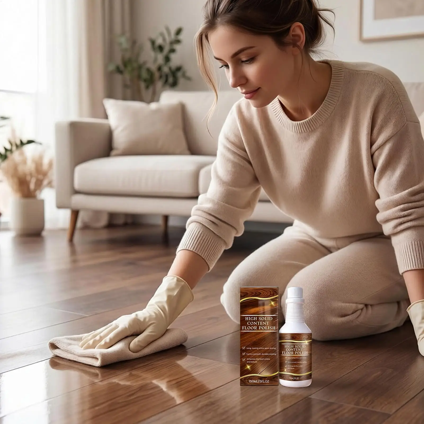 Floor Scratch Remover 150ML Anti-Wear Marks Restore Liquid Laminate Floor Scratch Remover for Shine Gloss Laminate Cabinet