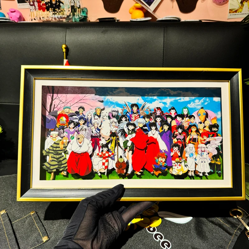 

Cartoon Inuyasha Handmade 3D Art Painting Higurashi Kagome Figure Desktop Ornament Fans collect gifts