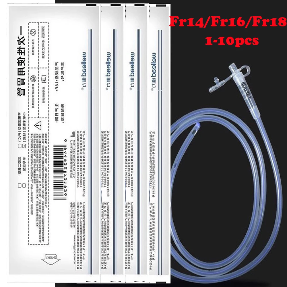 

1-10PCS Supports Disposable Silicone Gastric Tube Nasal Feeding Tube Fr14/F16/Fr18