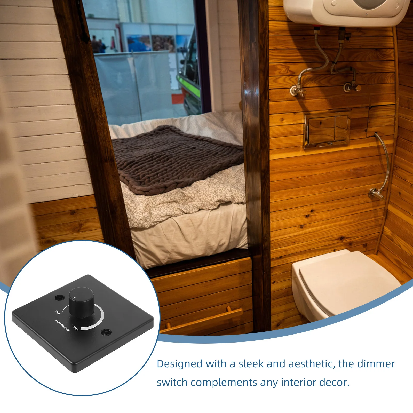 

Dimmer Switch 12V for LED Lights Rv Yacht Downlights Smooth Brightness Adjustment Sturdy Rv Interior Lighting Solution