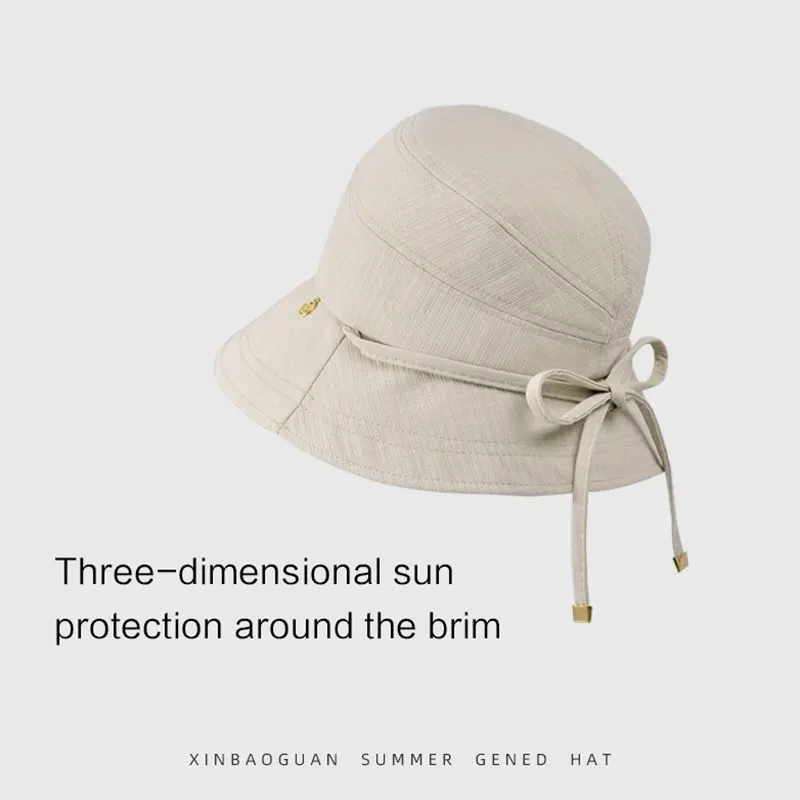 Topi kerai perjalanan luar ruangan musim panas topi baskom kepala besar semua rasa senior menunjukkan wajah topi nelayan busur kecil