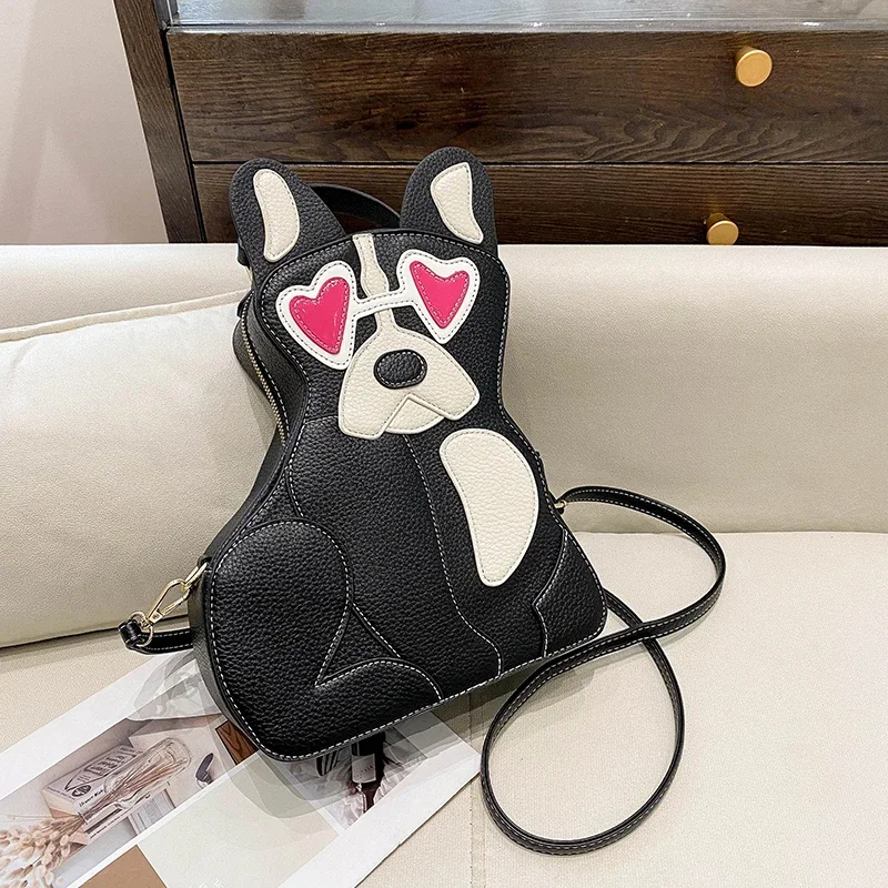 Dog Fun Bag For Lady Girls 2024 Spring Versatile Crossbody Bag High Quality Pu Leather Bag Handbag Femme Casual Cartoo Backpack