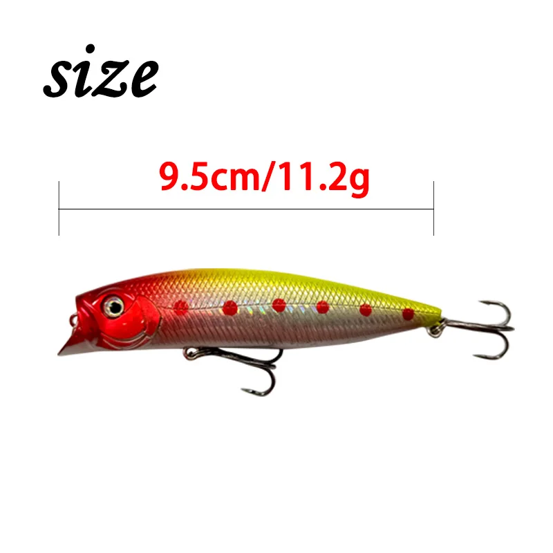 1 PCS Electric Fishing Lure Popper 9.5cm 11.2g Easy Shiner Top Water Wobbler Plopper Hard Bait Artifical Crankbait Pike Bass