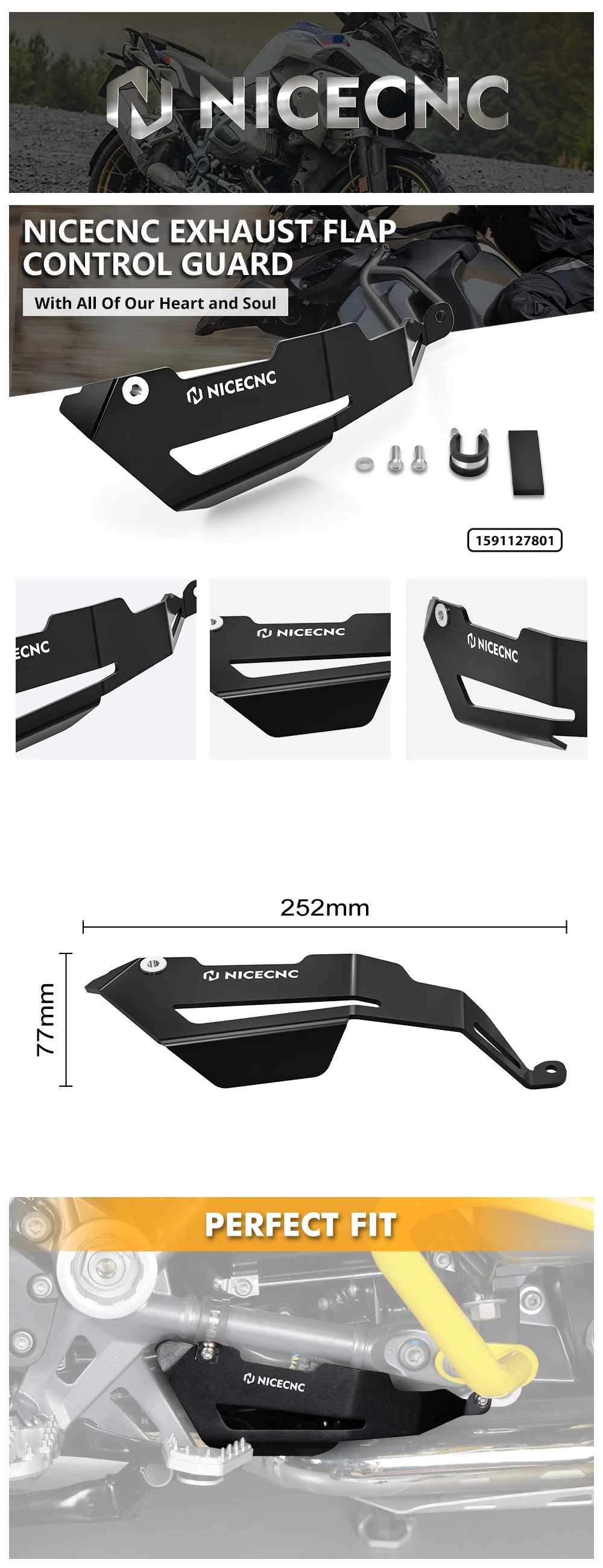 NICECNC Motorrad-Sauerstoffsensor-Schutzabdeckung Auspuffklappen-Schutz für BMW R1250GS /Adventure R1250 GSA 2019-2024 – Detail 15