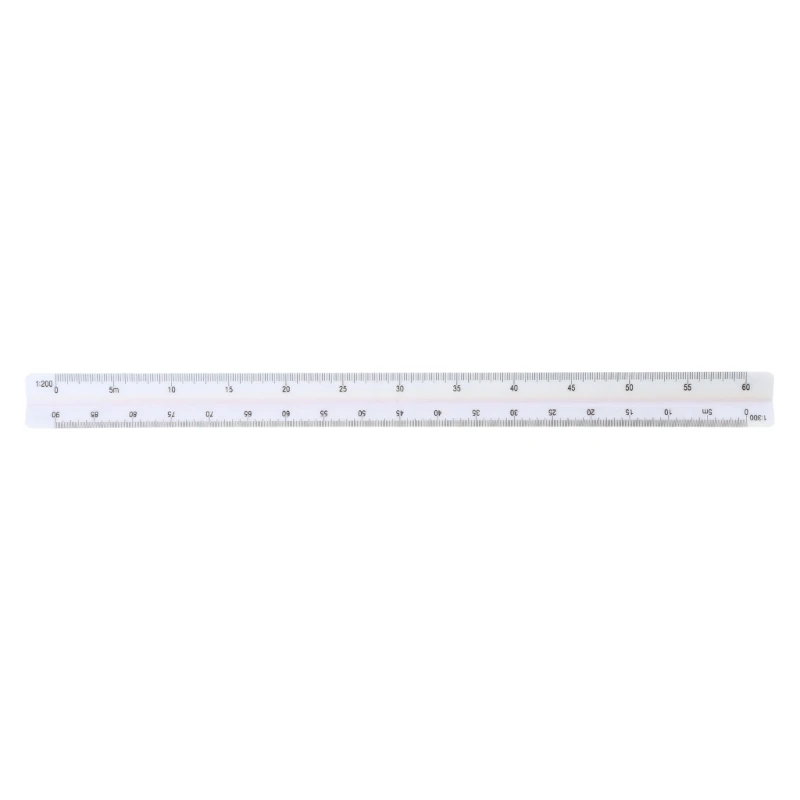 300mm Triangular Metric Scale Draughtsmens Ruler For Engineer Multicolor