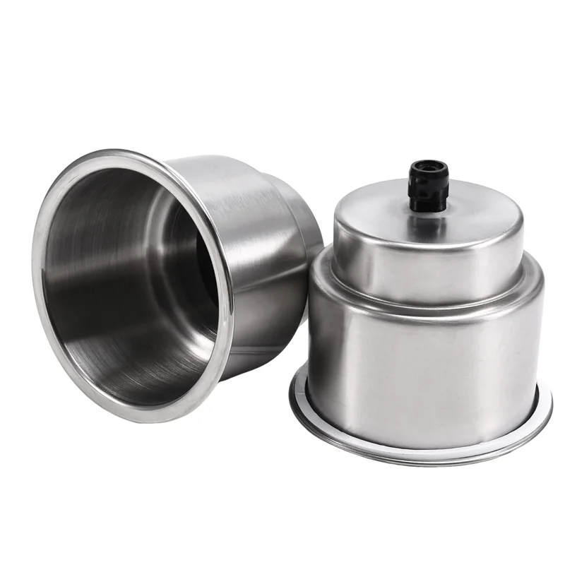 

AS-2Pcs Stainless Steel Cup Drink Holders For Marine Boat Car Truck Camper RV W Drain